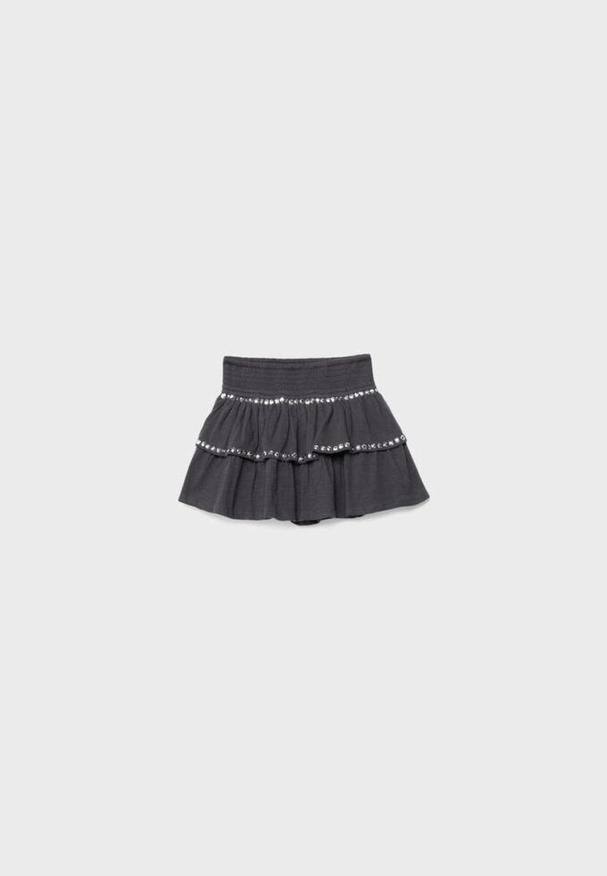 Minirok met studs en ruches