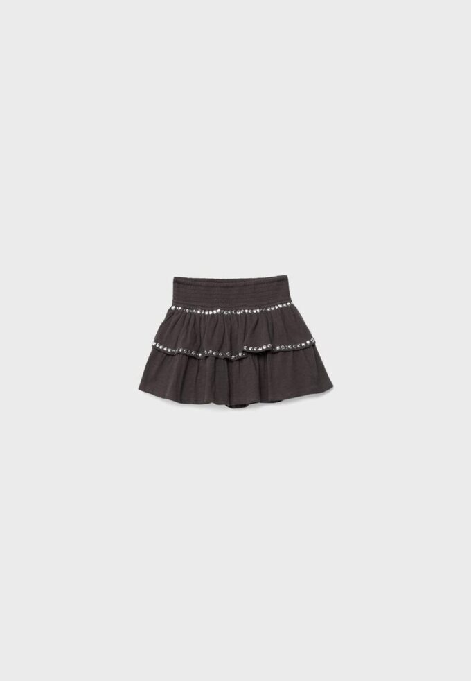 Minirok met studs en ruches
