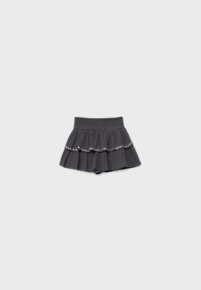 Minirok met studs en ruches