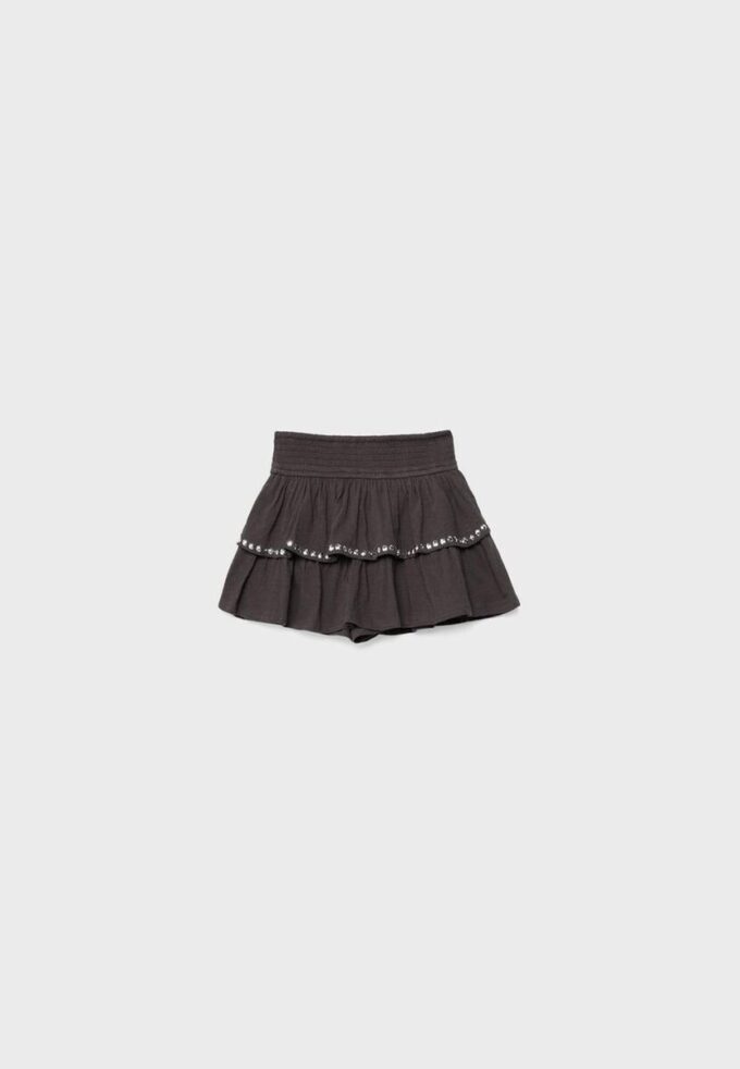 Minirok met studs en ruches