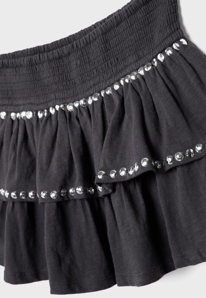 Minirok met studs en ruches