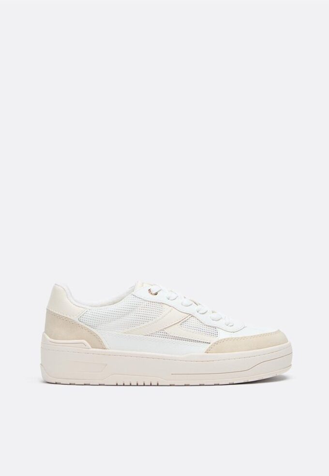 Opengewerkte platform sneakers