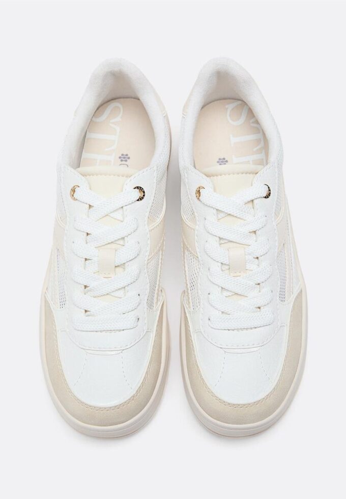 Opengewerkte platform sneakers