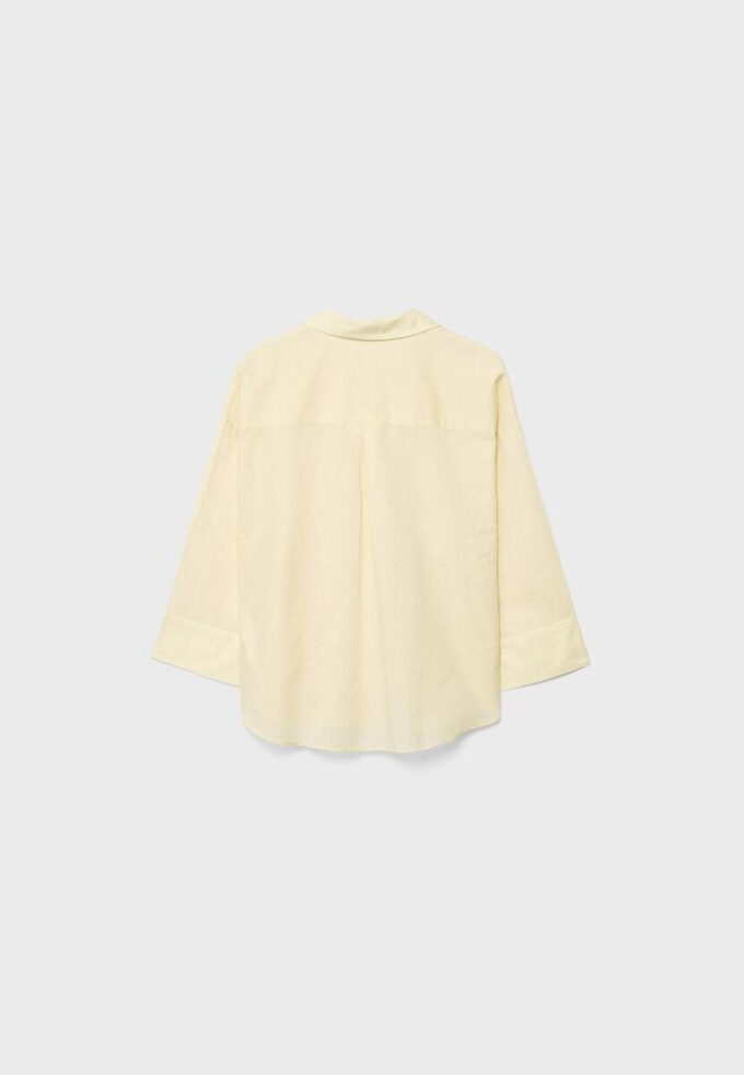 Overhemd met kimonomouwen en linnenlook Overhemd met kimonomouwen en linnenlook