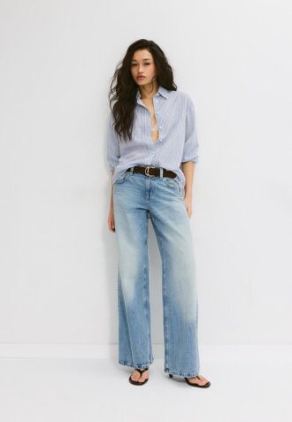Overhemd met linnenlook