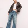 Oversize 100% leer trenchcoat