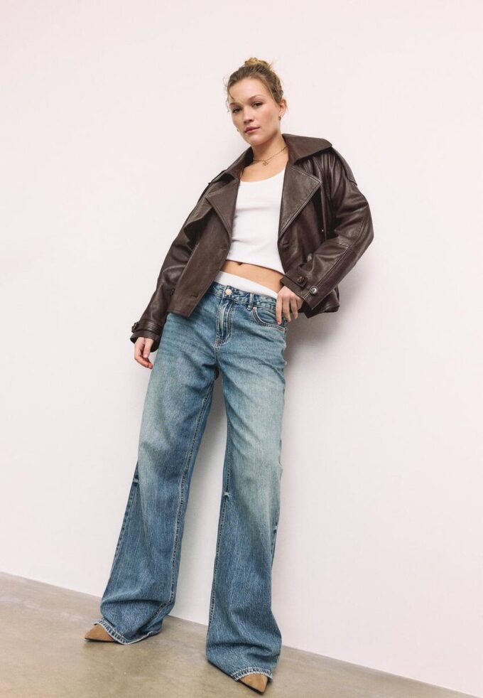 Oversize 100% leer trenchcoat