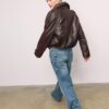 Oversize 100% leer trenchcoat