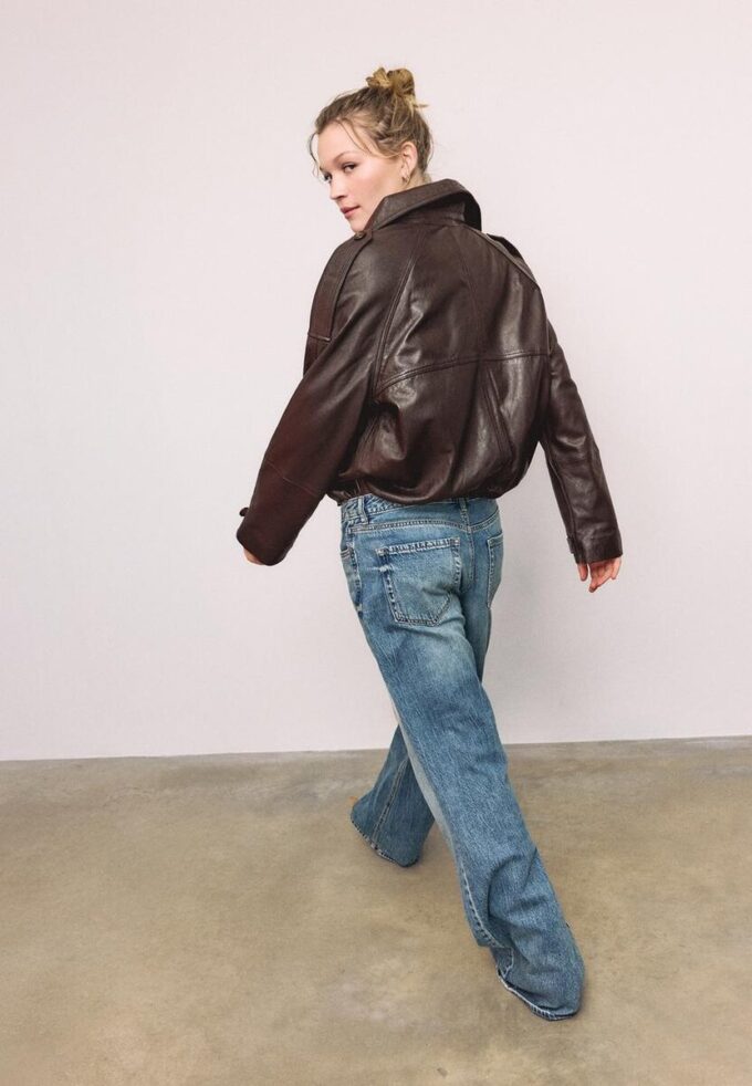 Oversize 100% leer trenchcoat