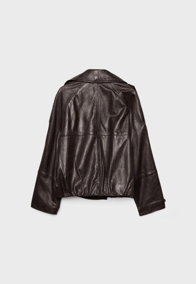 Oversize 100% leer trenchcoat