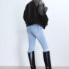 Oversize 100% leerjas met klep