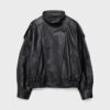 Oversize 100% leerjas met klep