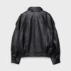 Oversize 100% leerjas met klep