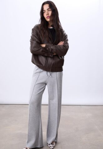Oversize imitatieleren jas
