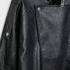 Oversize imitatieleren jasje met revers Oversize imitatieleren jasje met revers