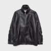 Oversize imitatieleren jasje met revers Oversize imitatieleren jasje met revers