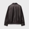 Oversize jas met gewassen leereffect