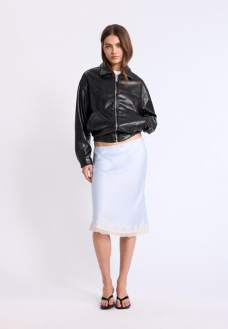 Oversize jas met leerlook