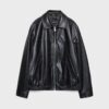 Oversize jas met leerlook