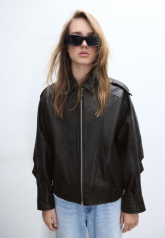 Oversize leren jas