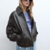 Oversize leren jas