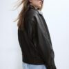 Oversize leren jas