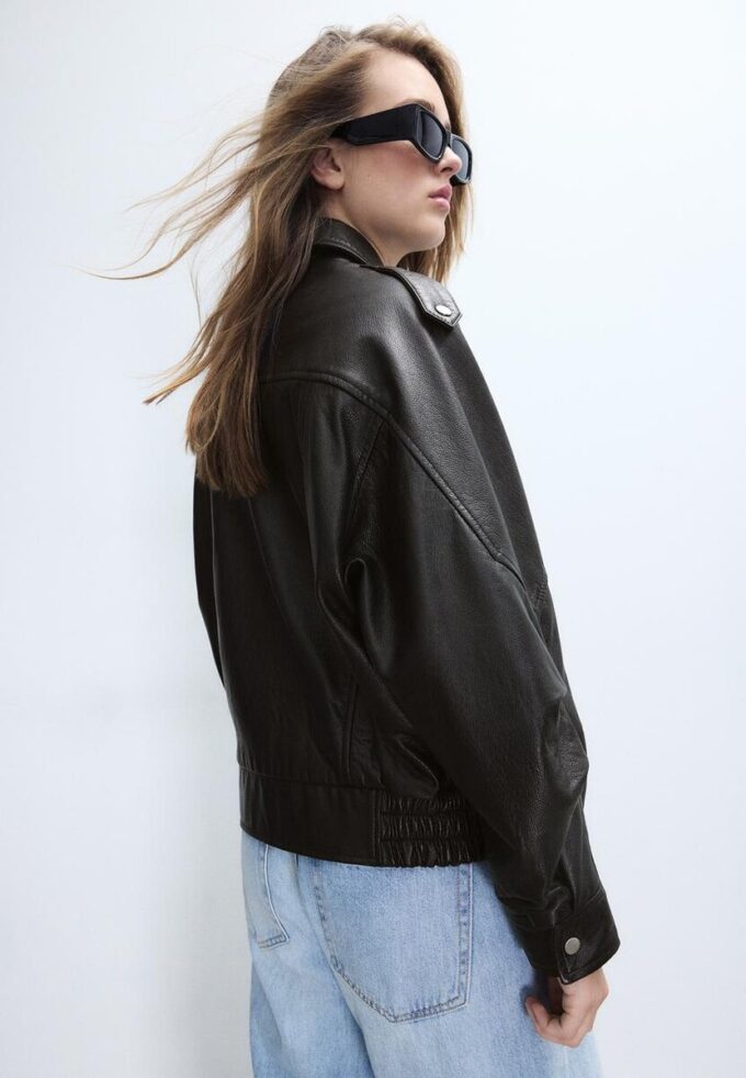 Oversize leren jas