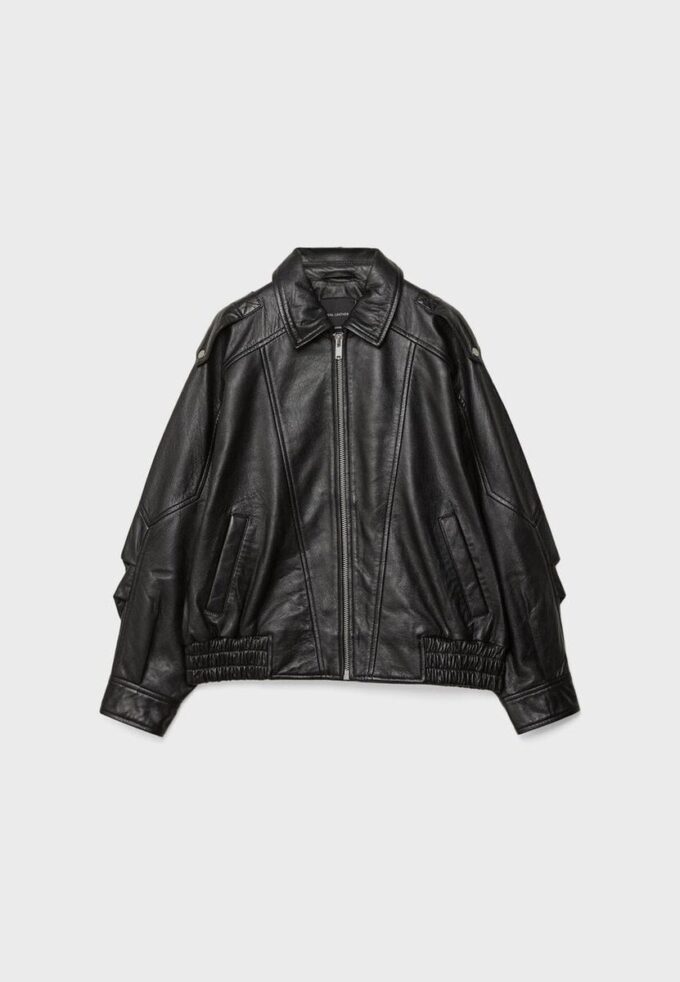 Oversize leren jas