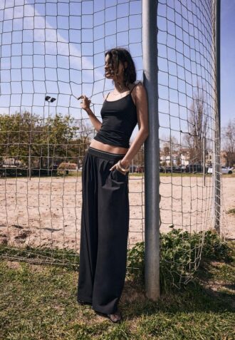 Palazzo-joggingbroek met Soft-Touch-elastische tailleband