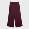 Pluche broek met Wide Leg pijpen en sierstuk Pluche broek met Wide Leg pijpen en sierstuk