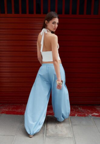 Popeline broek met volume