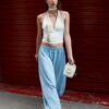Popeline broek met volume