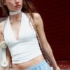 Popeline broek met volume