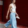Popeline broek met volume
