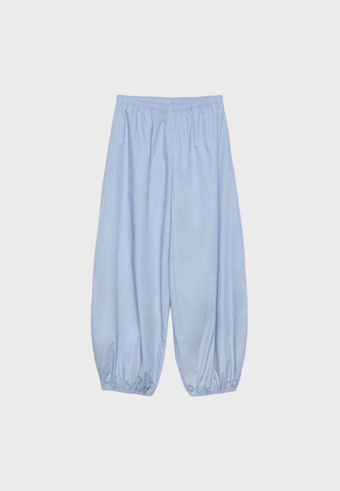 Popeline broek met volume