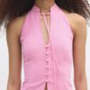 Qipao-top met halternek en knopen