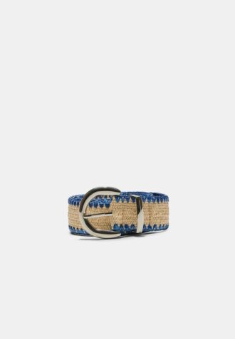 Raffia-riem met stiksels