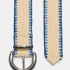 Raffia-riem met stiksels