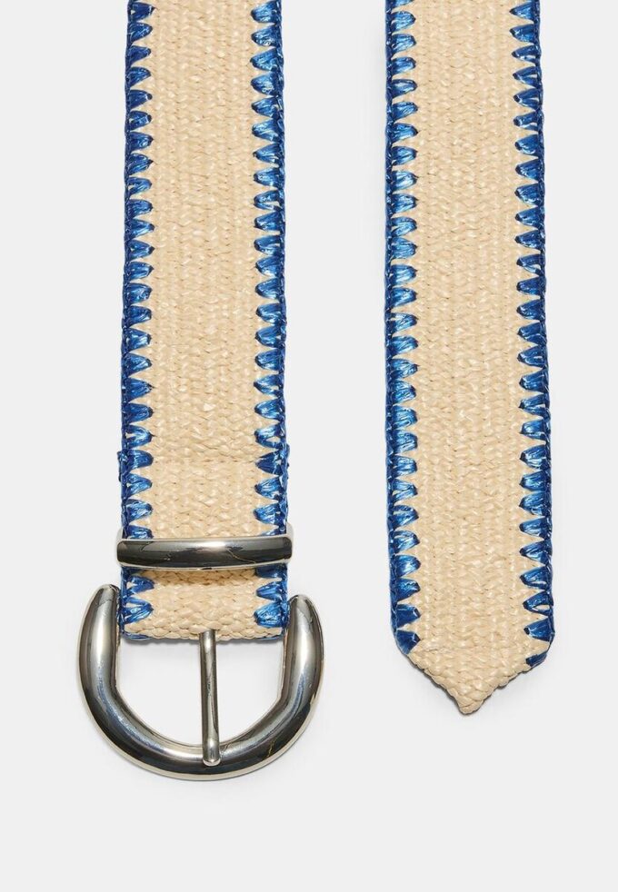 Raffia-riem met stiksels