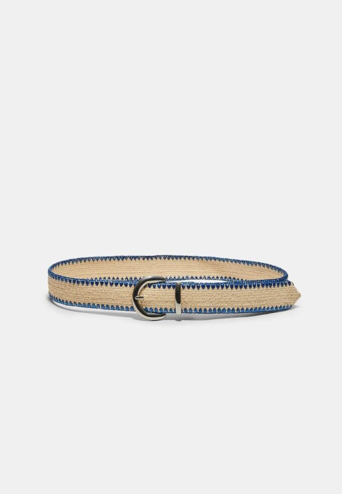 Raffia-riem met stiksels