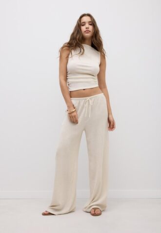 Rechte broek met kreukeffect