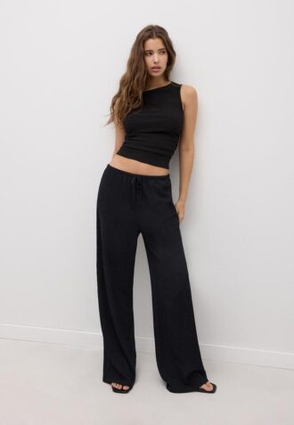 Rechte broek met kreukeffect