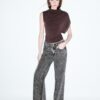 Rechte jeans met Wide Legs en luipaardprint Rechte jeans met Wide Legs en luipaardprint