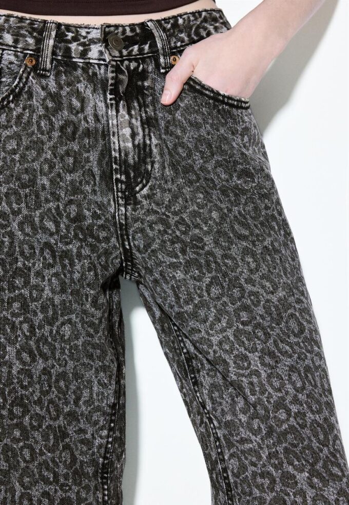 Rechte jeans met Wide Legs en luipaardprint Rechte jeans met Wide Legs en luipaardprint