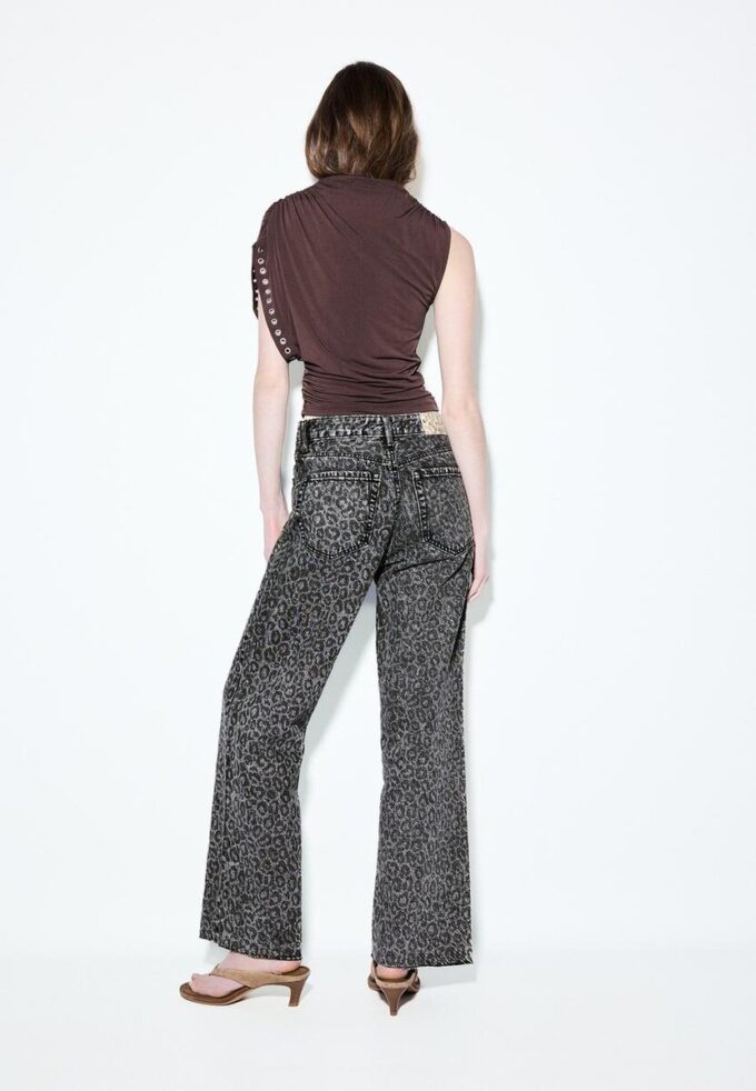 Rechte jeans met Wide Legs en luipaardprint Rechte jeans met Wide Legs en luipaardprint
