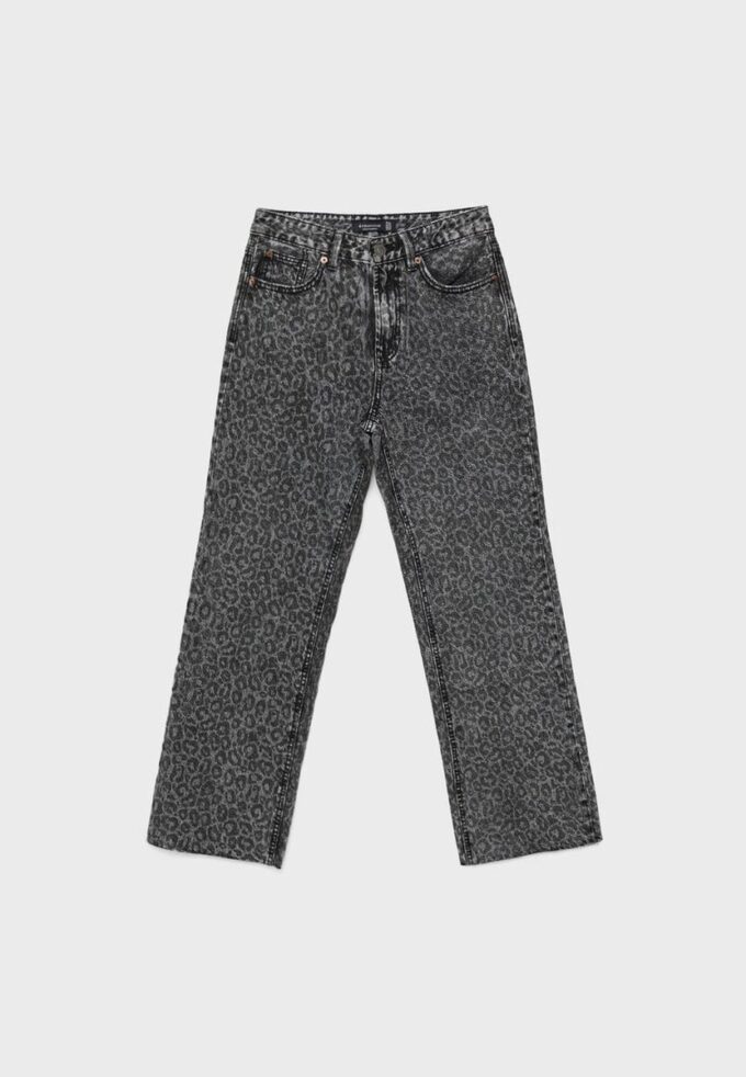 Rechte jeans met Wide Legs en luipaardprint Rechte jeans met Wide Legs en luipaardprint