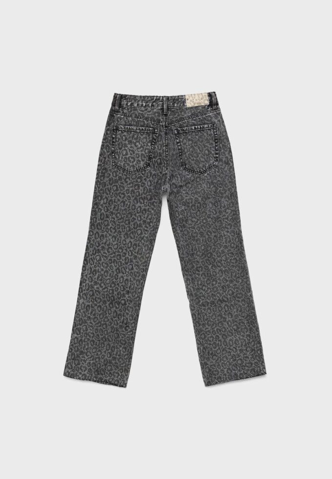 Rechte jeans met Wide Legs en luipaardprint Rechte jeans met Wide Legs en luipaardprint