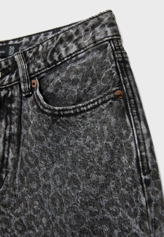 Rechte jeans met Wide Legs en luipaardprint Rechte jeans met Wide Legs en luipaardprint