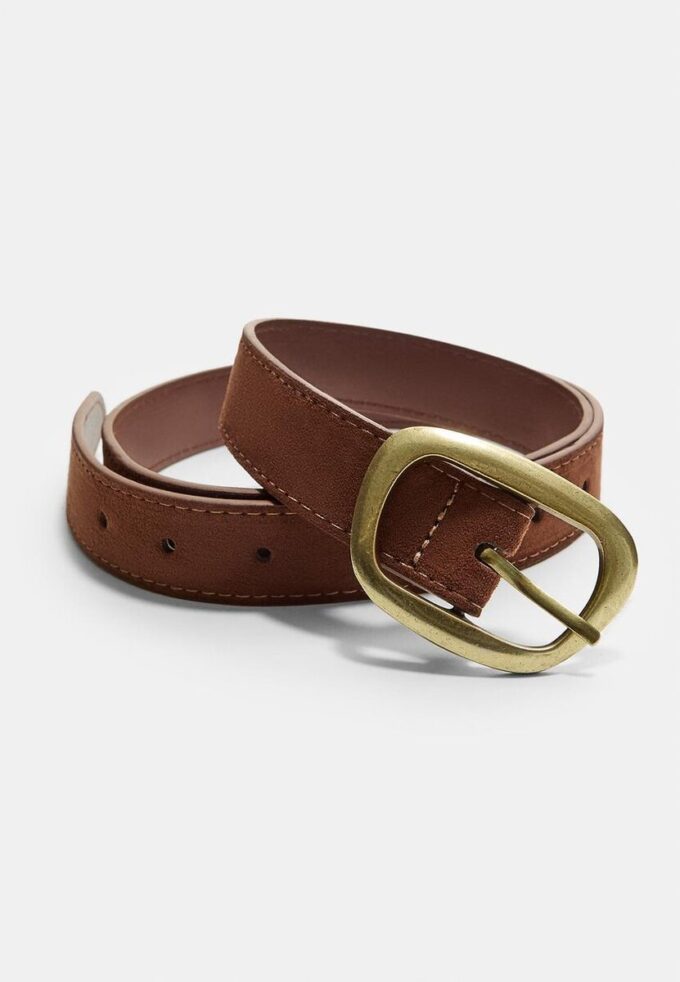 Riem met stiksels en asymmetrische gesp