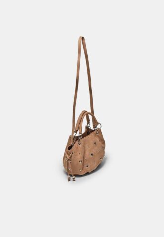 Ronde crossbodytas met oogjesdetail